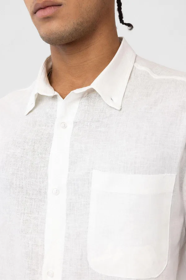 Pocket Detail Oversize Long Sleeve Shirt Ecru