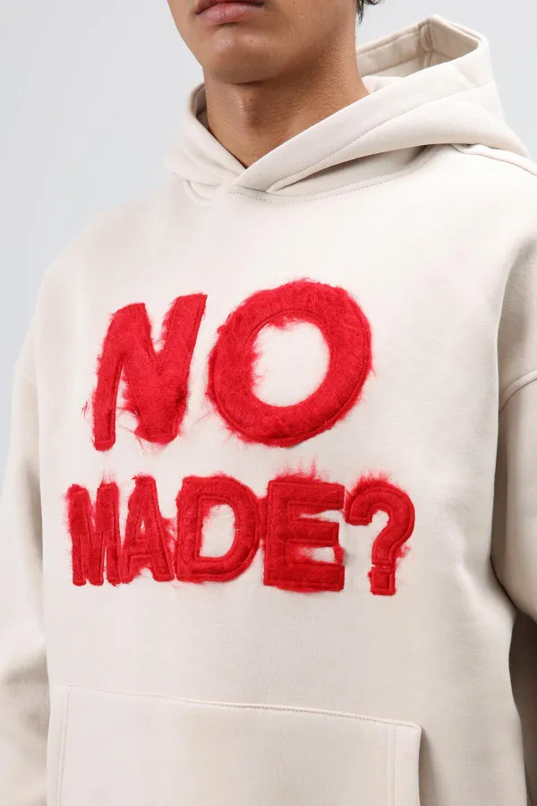 Sweat à capuche oversize imprimé couleur pierre