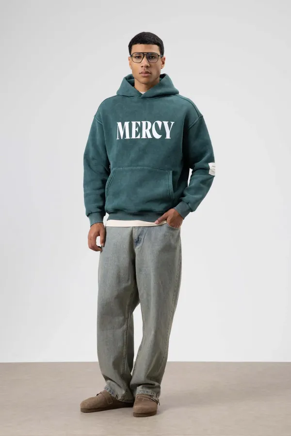 Card Detail Washed Oversize Sweatshirt, Navy Blue