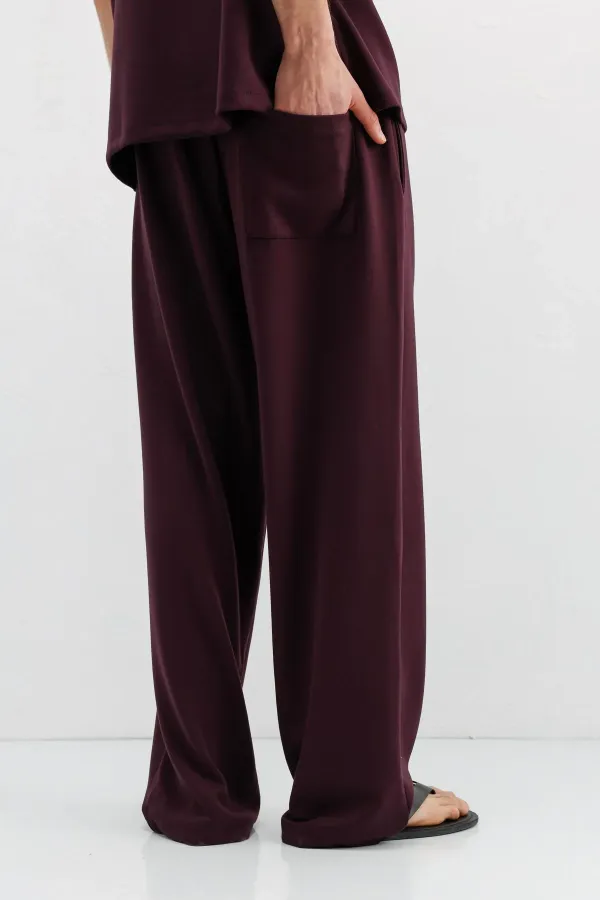 Modal Karışımlı Baggy Eşofman Alt Mürdüm