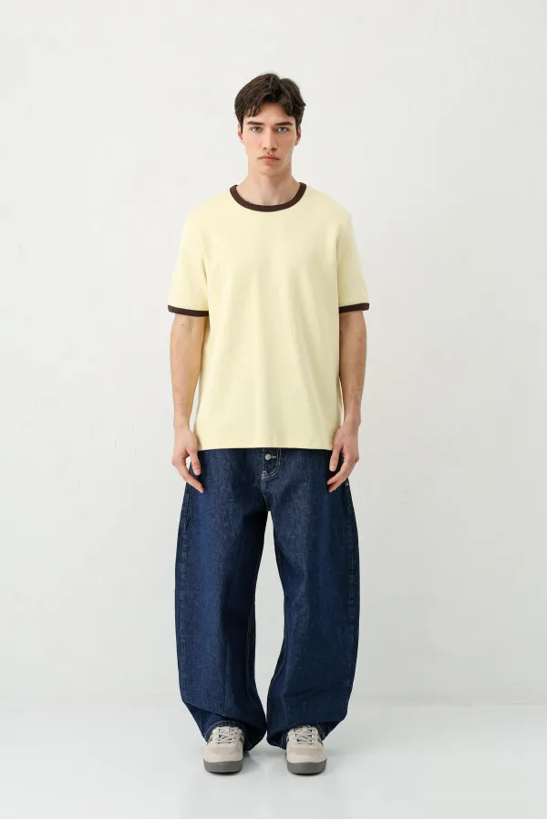 Jean coupe tonneau indigo