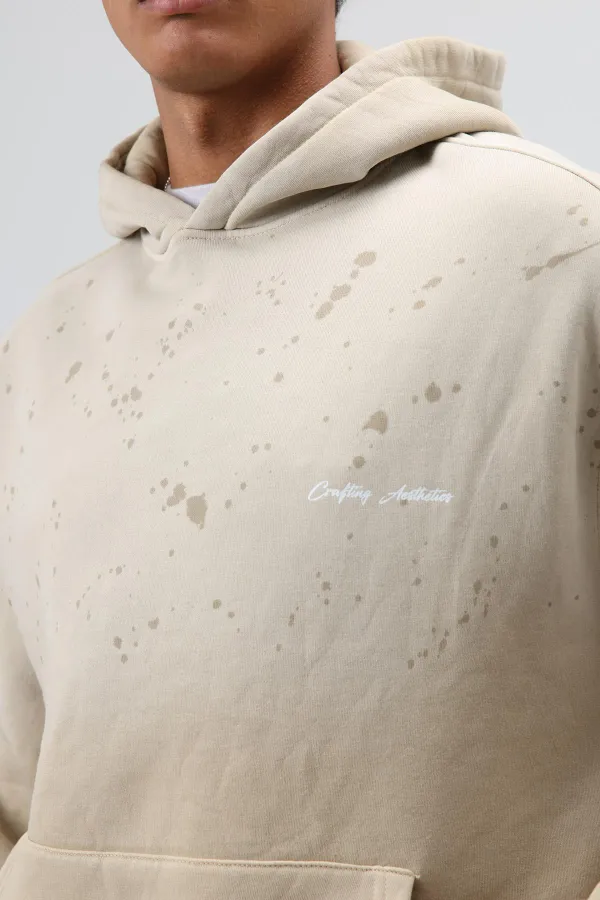 Washed Oversize Tracksuit Set Beige