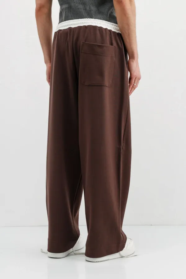 Baggy Fit Eşofman Alt Kahve