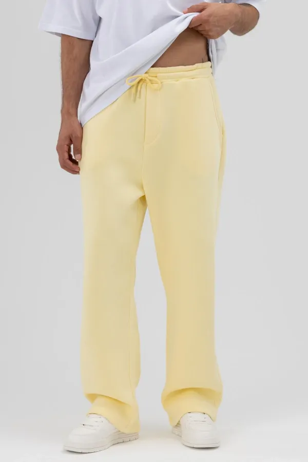 Pantalon de survêtement ample basique jaune
