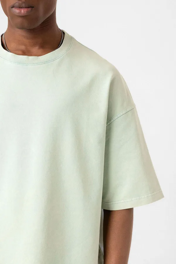 Yıkamalı Oversize Tişört Mint