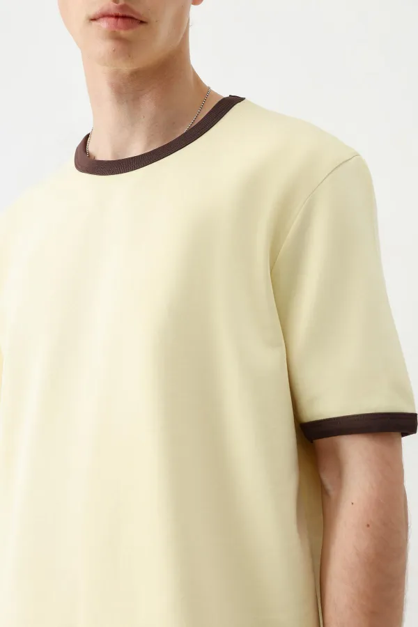 Kısa Kollu Regular Fit Tişört Sarı