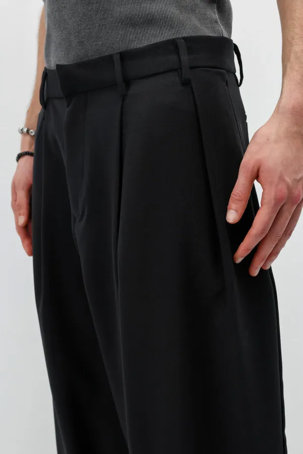 Barrel Fit Tailored Pantolon Siyah