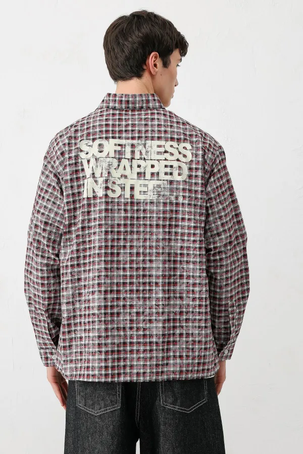 Uzun Kollu Kareli Gömlek Siyah