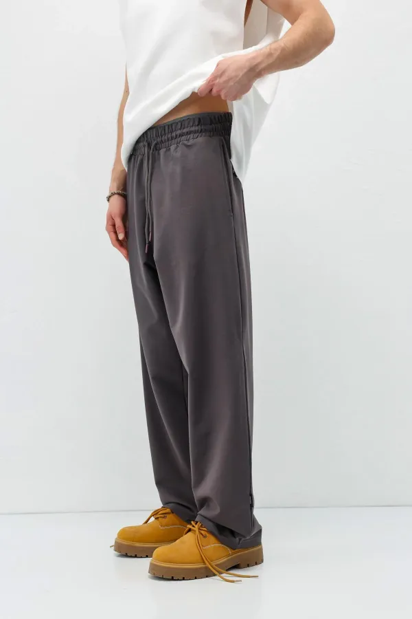 Basic Bel Lastikli  Eşofman Alt Füme