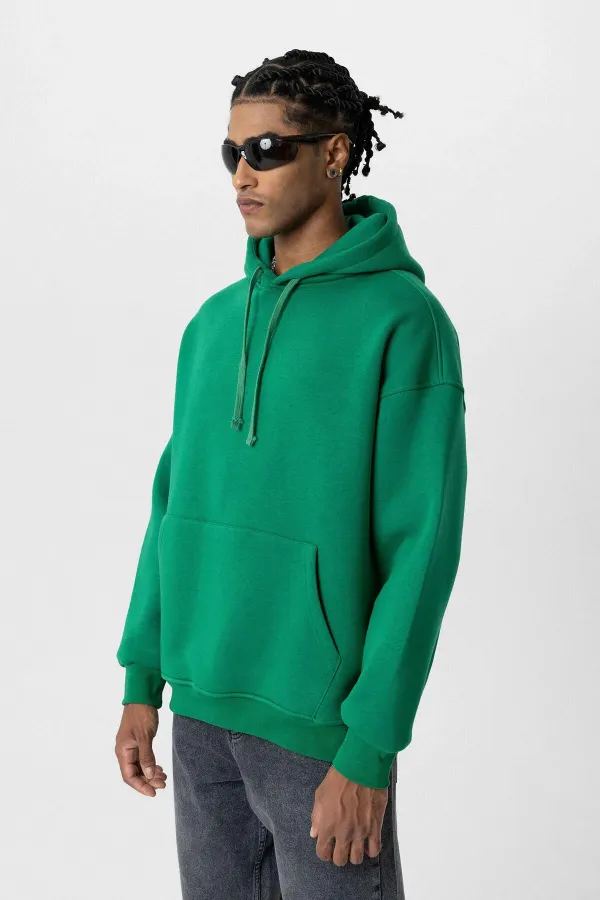 Sweat à capuche oversize basique Benetton avec détail de poche