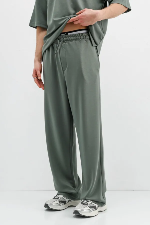 Modal Blend Baggy Sweatpants Khaki