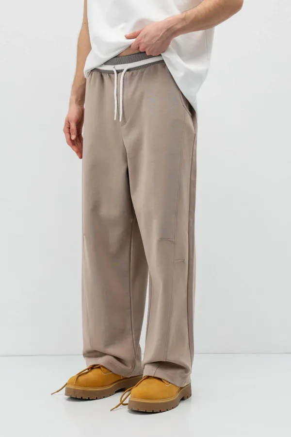 Bağcıklı Baggy Fit Eşofman Alt Vizon