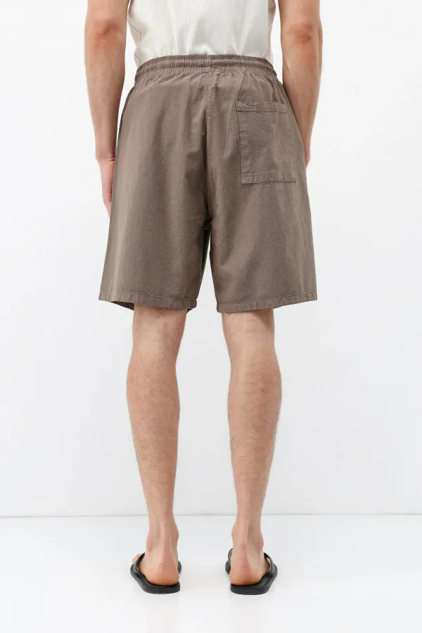 Oversize Keten Şort Vizon