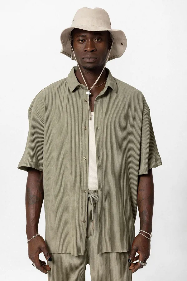 Basic Oversize Ottoman Takım Haki