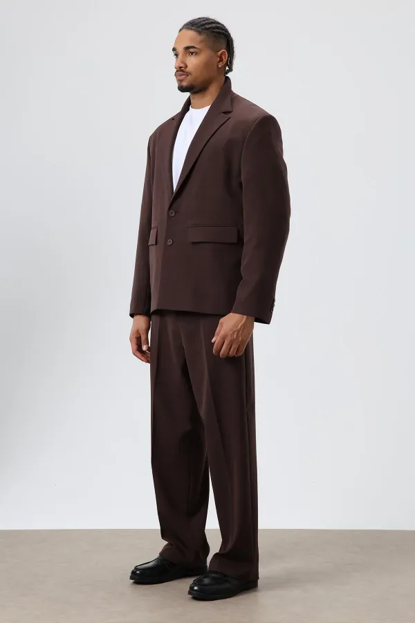 Oversize  Takım Elbise Koyu Kahve