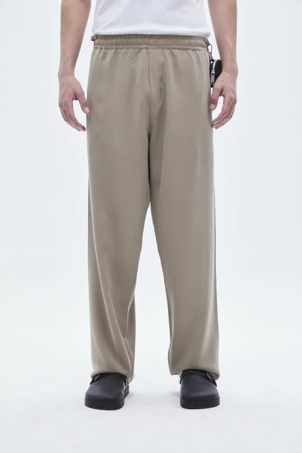 Rahat Kalıp Lyocell Kumaş Pantolon Haki