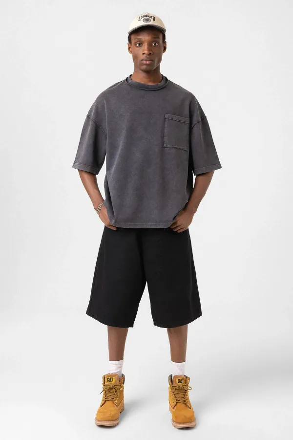 Washed Oversize Pocket T-Shirt Black Washed Oversize Pocket T-Shirt Black