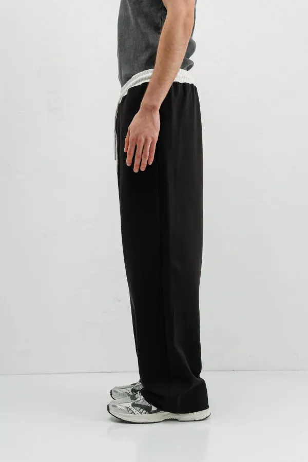 Baggy Fit Eşofman Alt Siyah