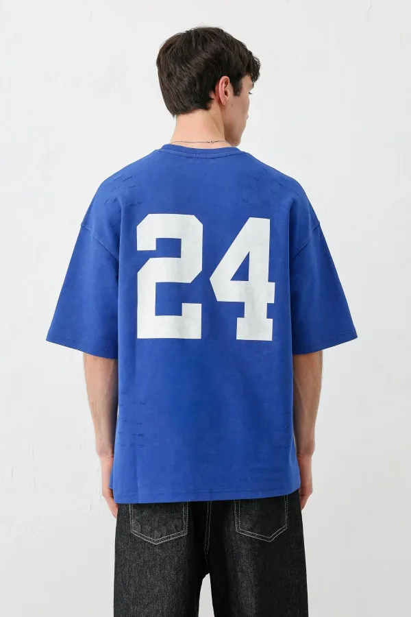 T-shirt oversize imprimé (bleu marine)