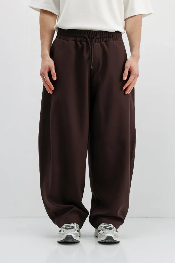 Balloon Fit Pantolon Koyu Kahve