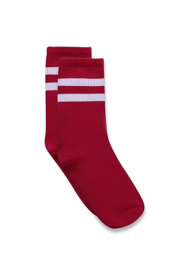 Striped Tennis Socks Red