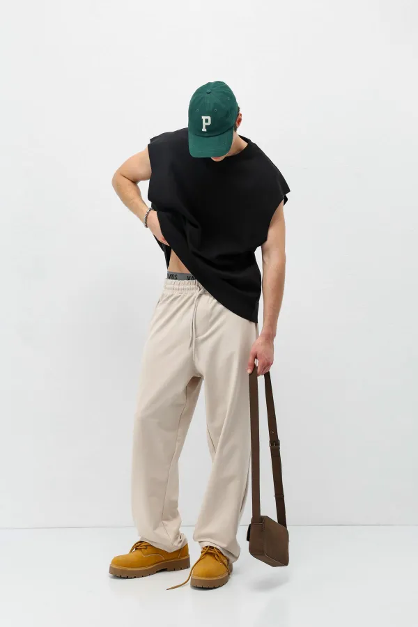 Basic Bel Lastikli  Eşofman Alt Taş