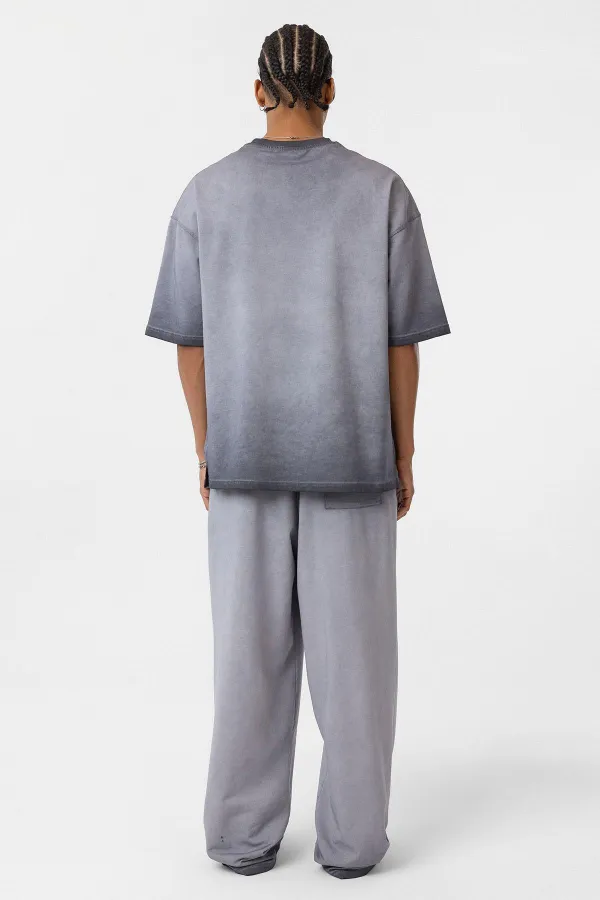 Yıkamalı Oversize Eşofman Takım Gri