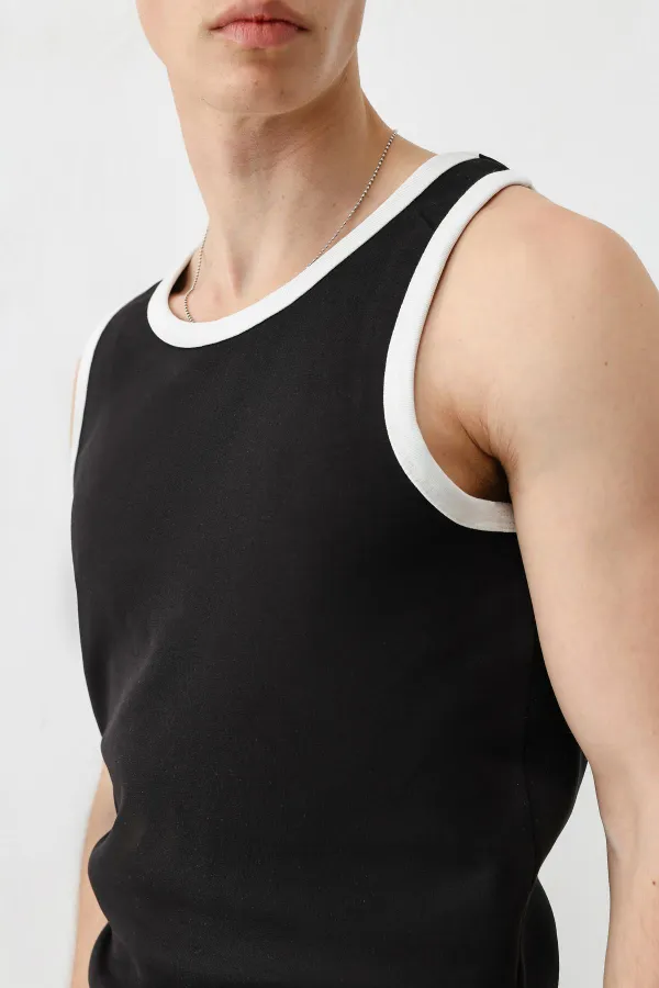 Oversize Askılı Tişört Siyah