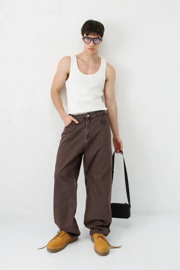 Baggy Fit Jean Kahve