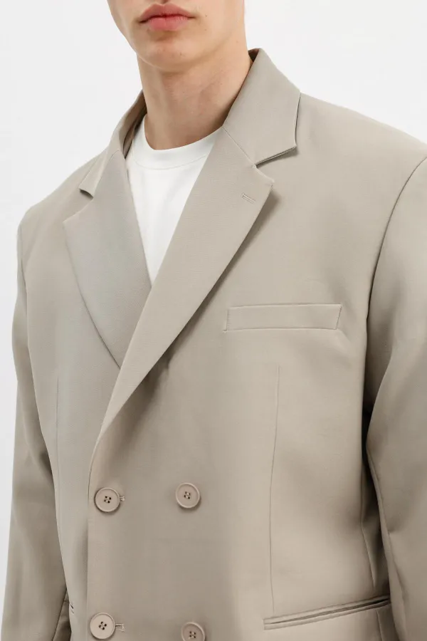 Costume croisé oversize, beige