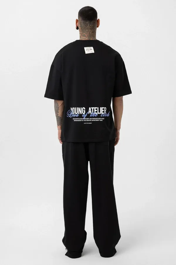 Paça Yırtmatçlı Oversize  Eşofman Takım Siyah