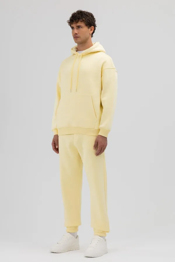 Basic Oversize Hooded Sweatshirt Yellow
