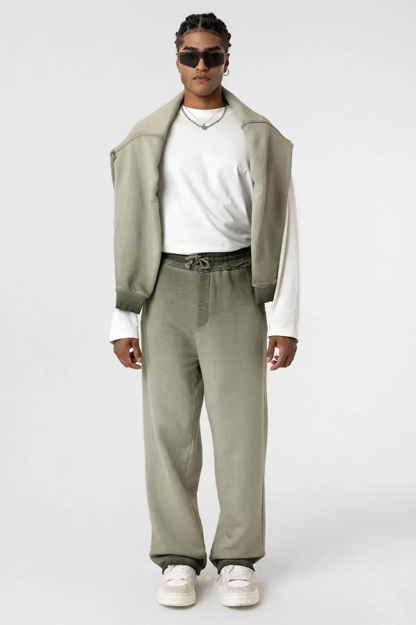 Washed Gradient Oversize Sweatpants Khaki