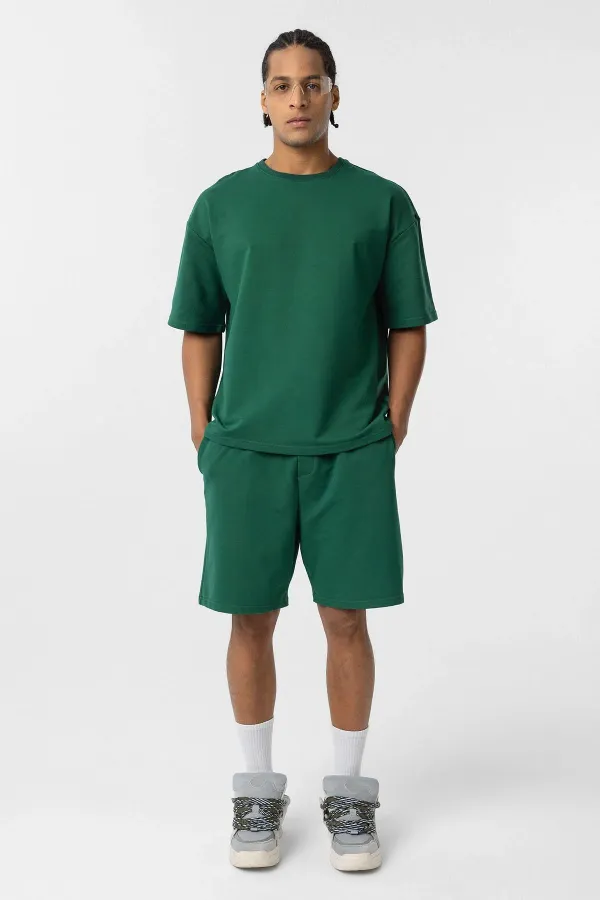 Basic Oversize Şort Takım Nefti