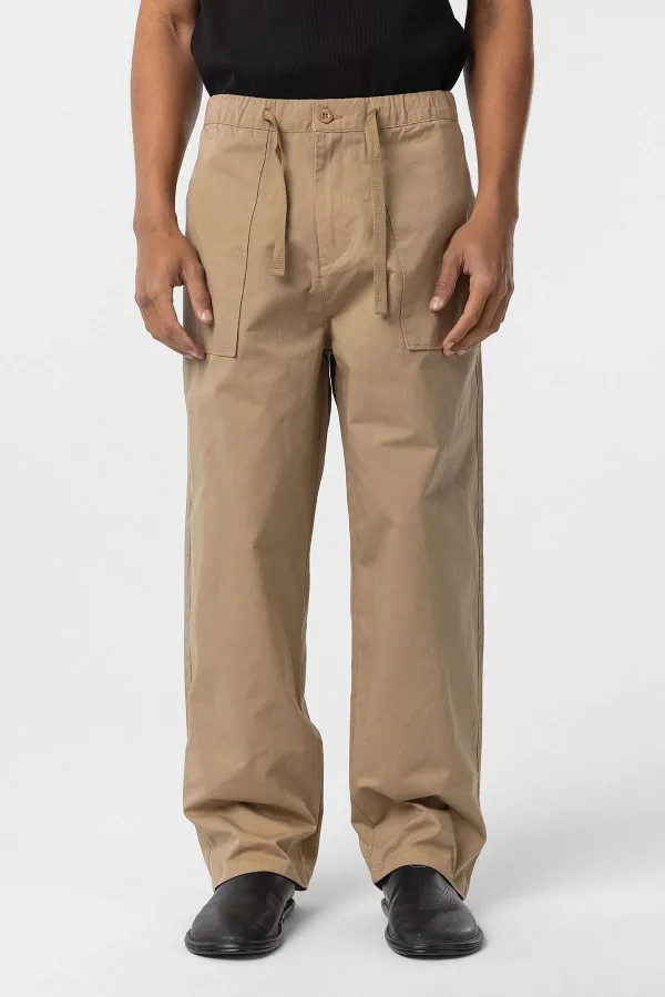 Baggy Fit Gabardine Trousers Tan