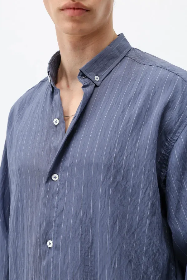 Striped Oversize Shirt Indigo