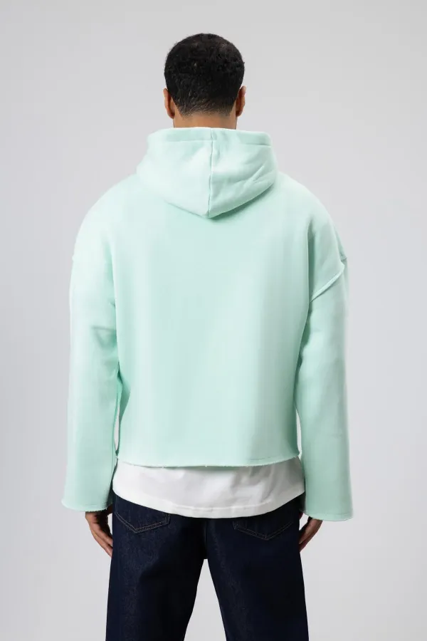 Basic Oversize Seamless Hooded Sweatshirt Mint