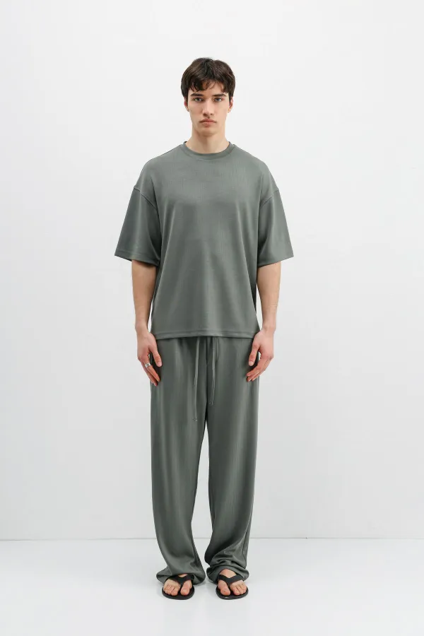 Corduroy Oversize T-Shirt Khaki