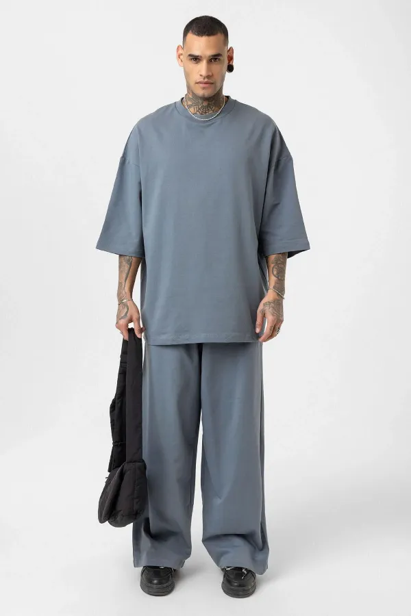 Süper Oversize Takım Füme