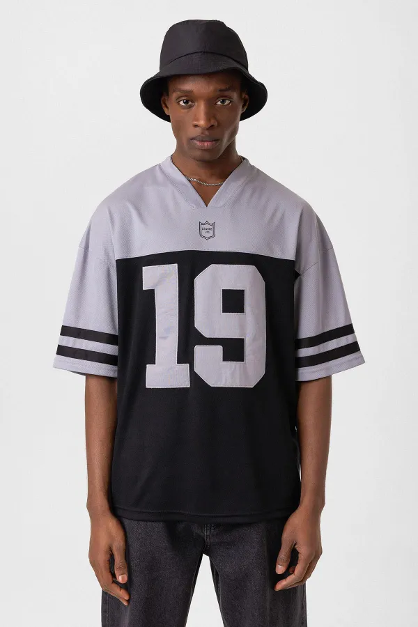 T-shirt oversize imprimé en jersey noir