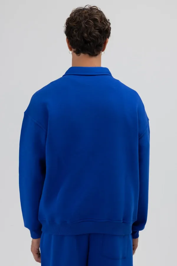 Basic Polo Yaka Sweatshirt Saks