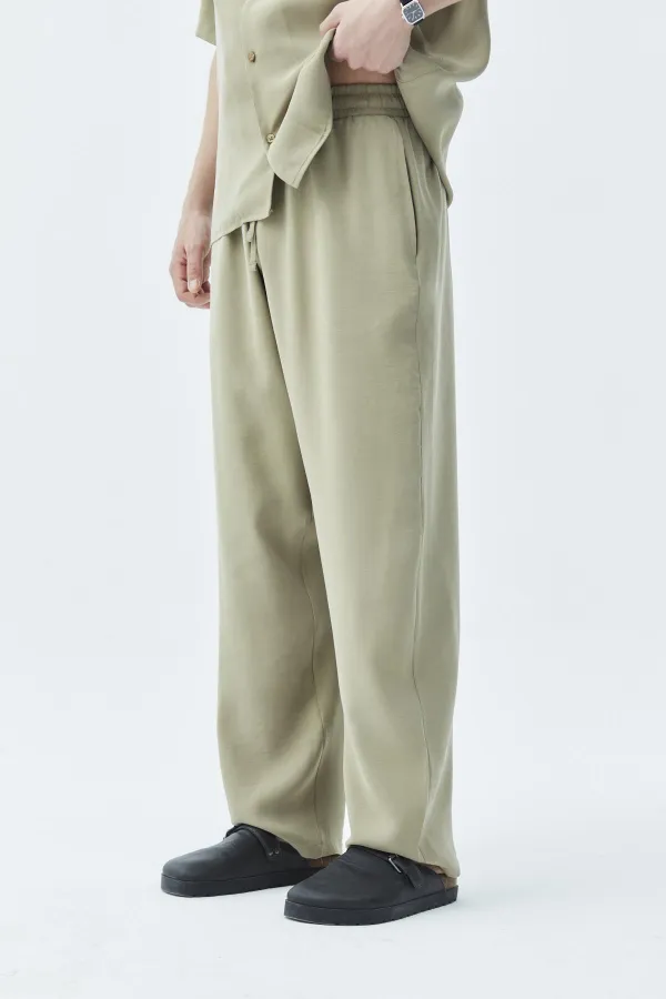 Basıc Oversize Keten Takım Haki