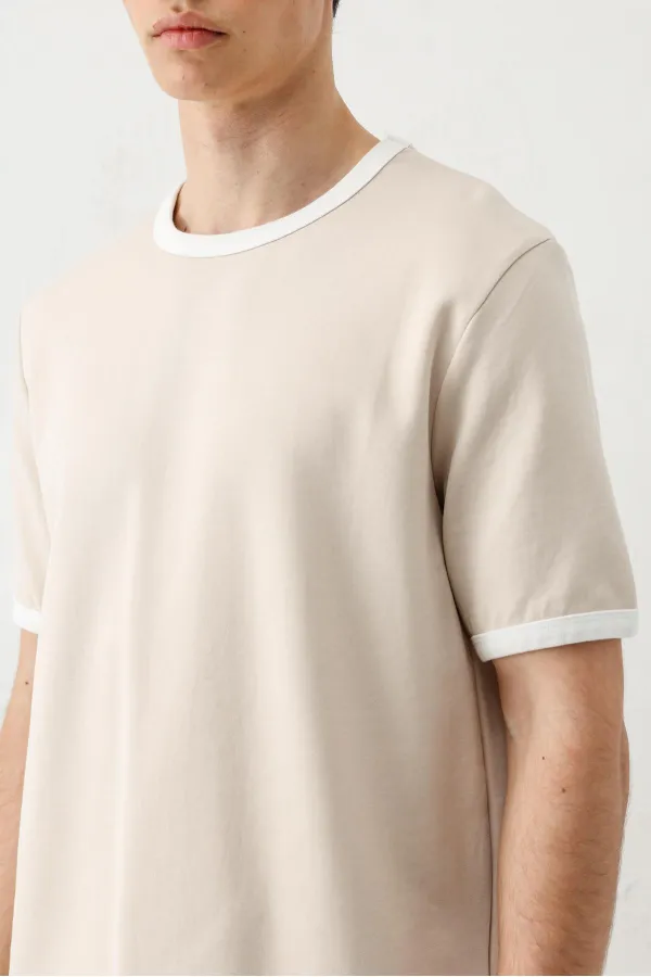 Kısa Kollu Regular Fit Tişört Taş