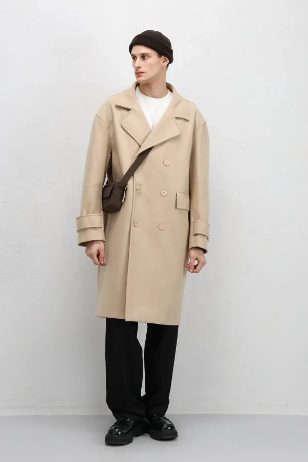 Manteau beige oversize