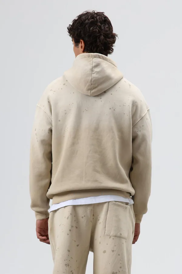 Washed Oversize Tracksuit Set Beige