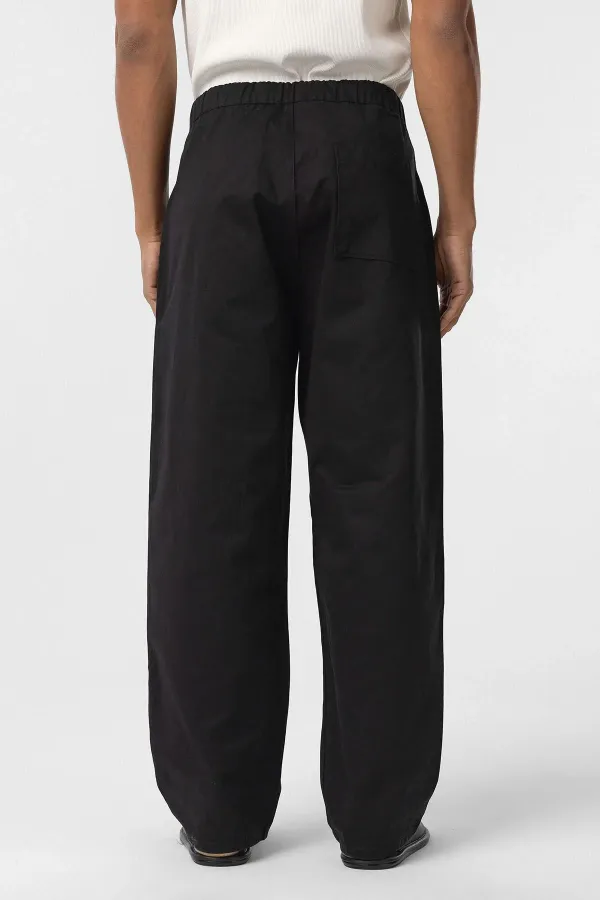 Baggy Fit Gabardine Trousers Black