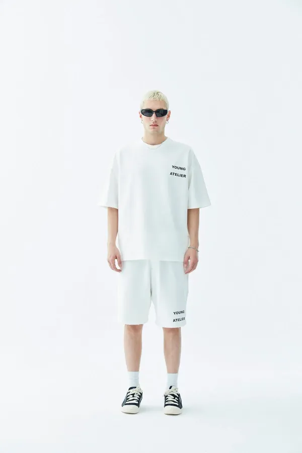 Young Atelıer Baskılı Şort Takım Ekru