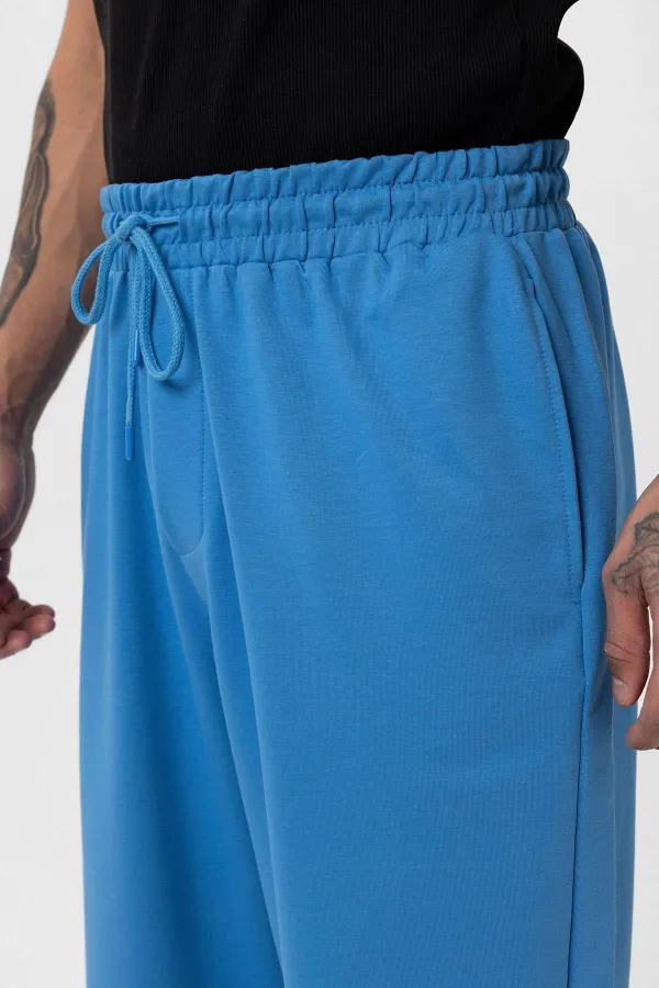 Paça Lastikli Basic Oversize Eşofman Takımı Mavi