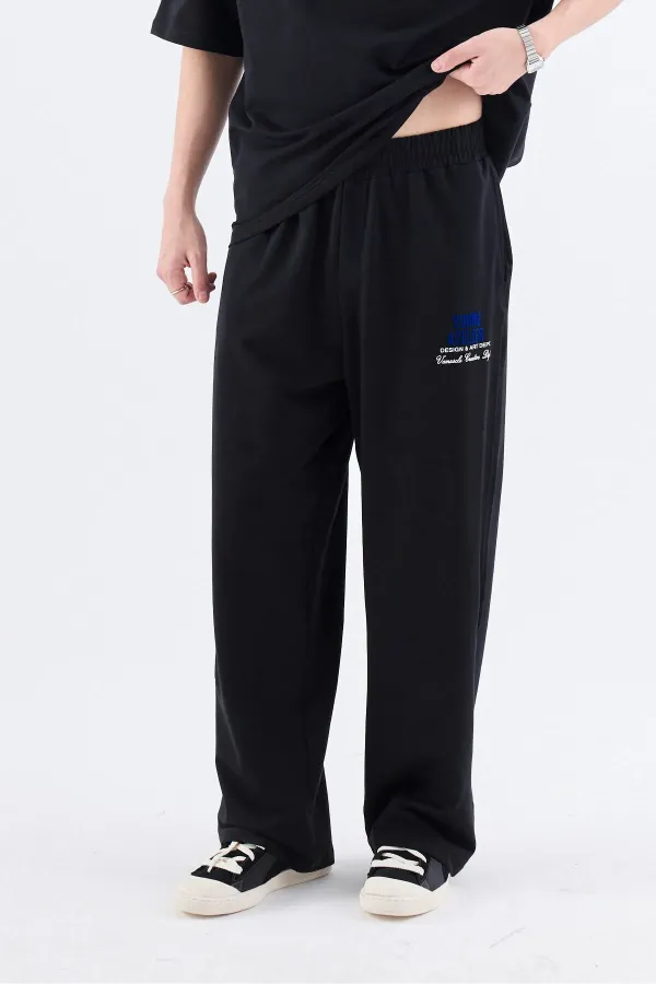 Young Atelıer Baskılı Oversize Eşofman Takım Siyah Young Atelıer Baskılı Oversize Eşofman Takım Siyah