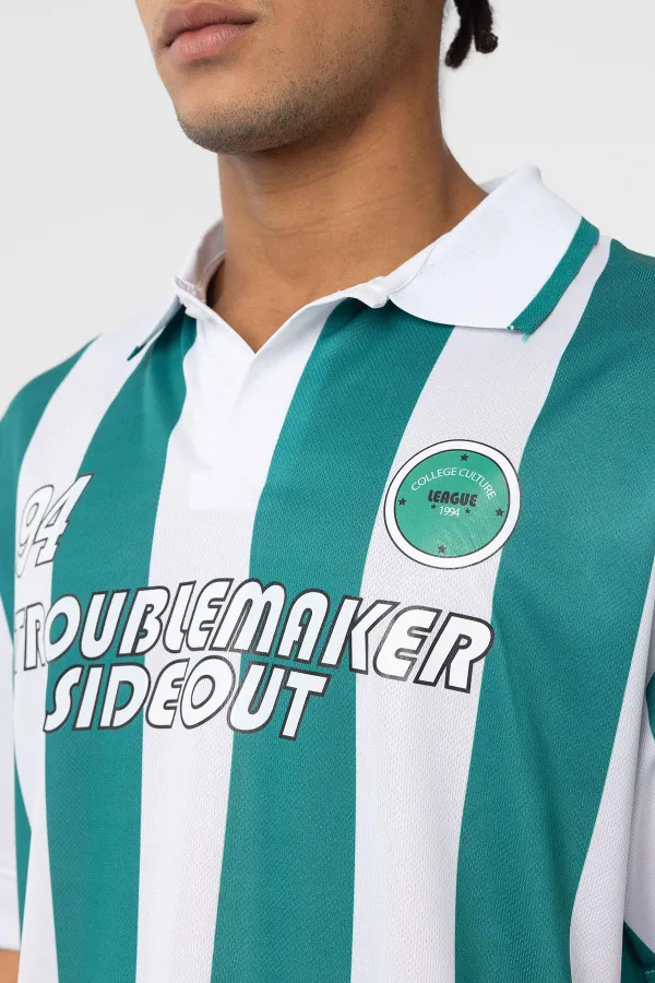 Oversize Polo Yaka Forma Tişört Yeşil